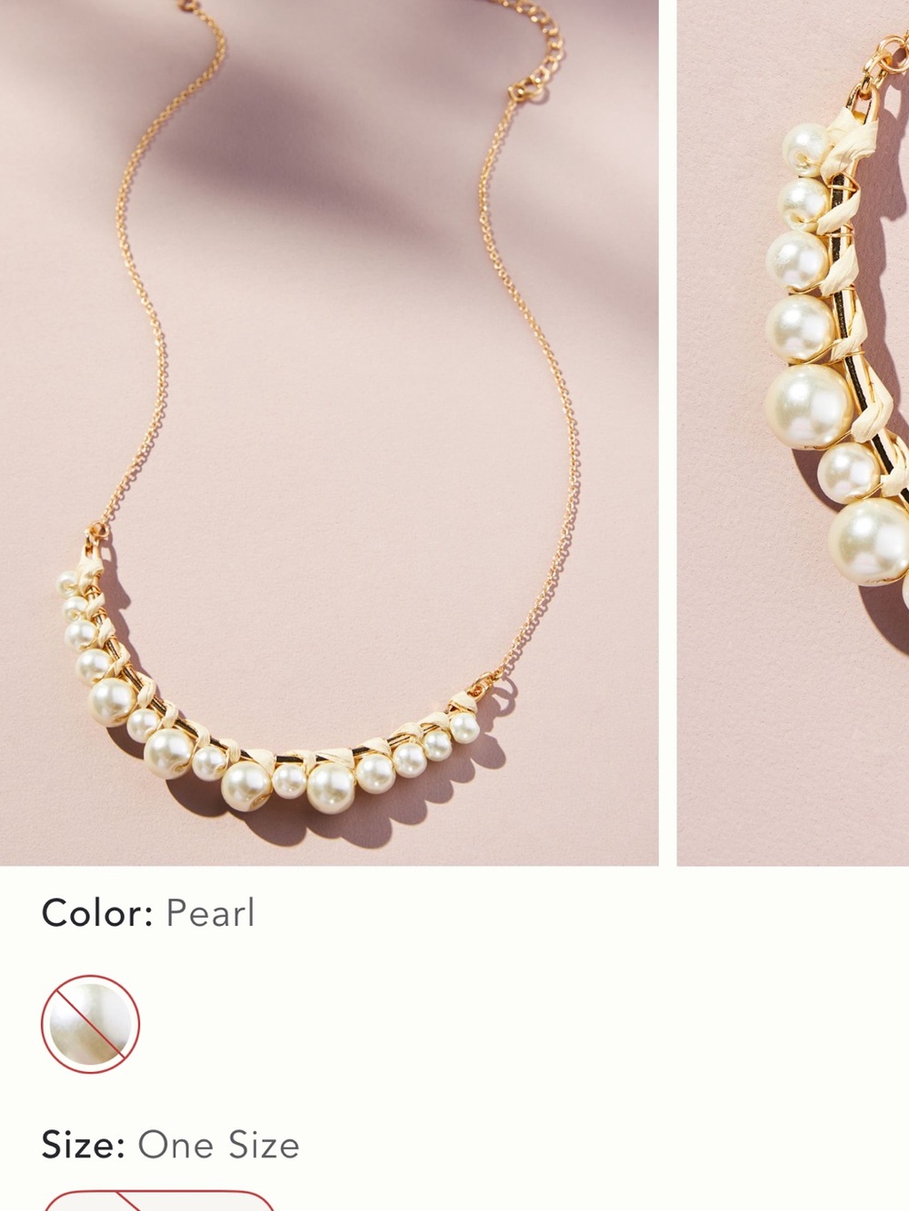 Anthropologie Goddess pearl and leather adjustable necklace